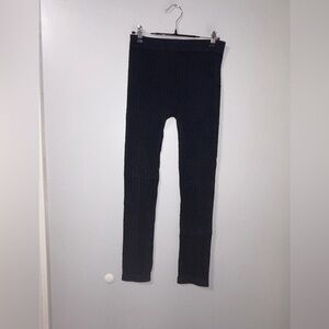 Contact Black Knit Textured Leggings XL Lounge Cozy Weekend Wear Y2K